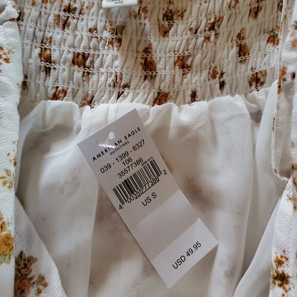 American Eagle Outfitters Floral Dress - Cream with Orange Flowers - Picture 4 of 4